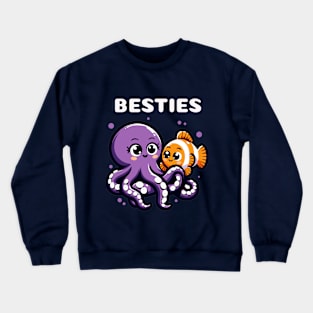 Octupus and Clown Fish Besties Crewneck Sweatshirt